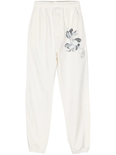 Shop Y-3 White Flower Print Pants