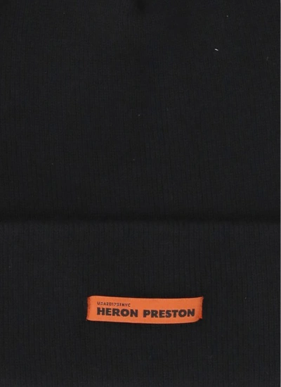 Shop Heron Preston Wool Beanie Hat In Black