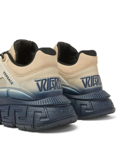 Shop Versace Sneakers Trigreca Sprayed Multicolored In Grey