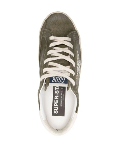 Shop Golden Goose Sneakers Super-star Suede Khaki In Grey