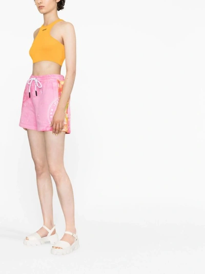 Shop Palm Angels Multicolored Tiedye College Shorts In Pink