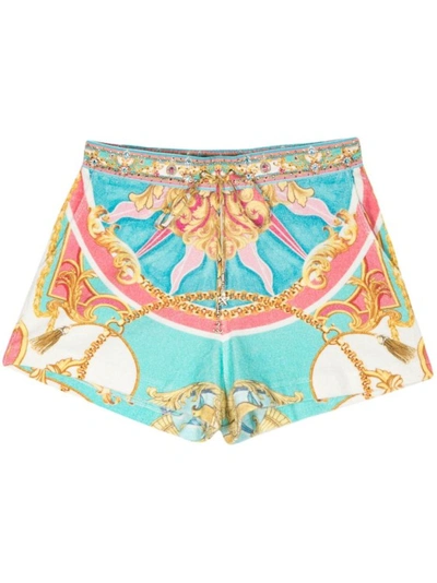 Shop Camilla Sail Away With Me Multicolored Shorts In Neutrals
