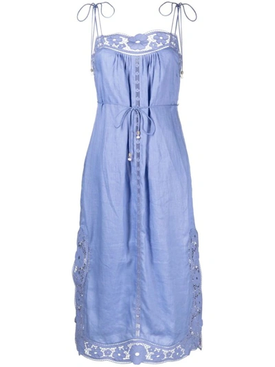 Shop Zimmermann Midi Dress August Blue