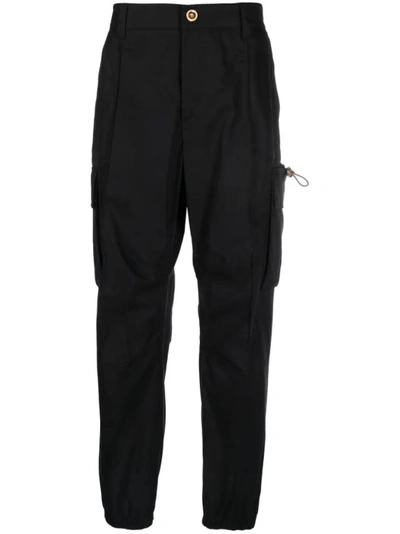 Shop Versace Black Cargo Pants