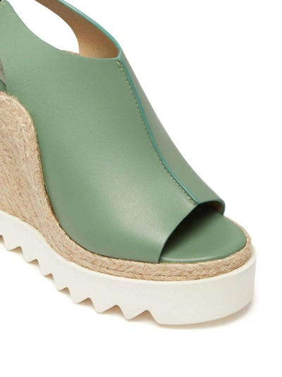 Shop Stella Mccartney Green Gaia Wedge Sandals