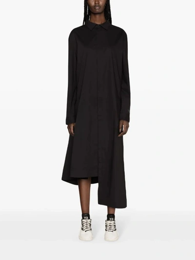 Shop Y-3 Asymmetric Black Midi Dress