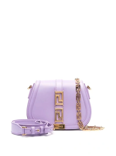 Shop Versace Goddess Greek Bag (s) Purple