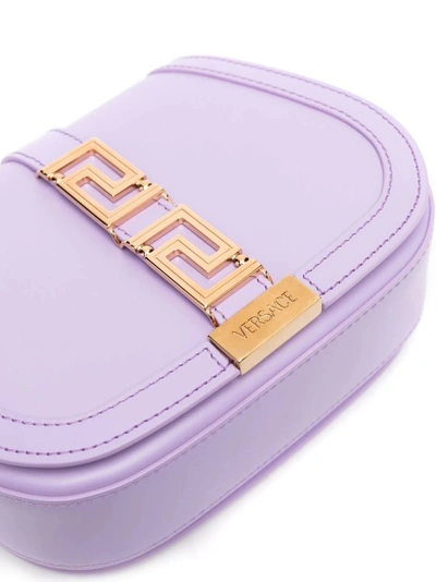 Shop Versace Goddess Greek Bag (s) Purple