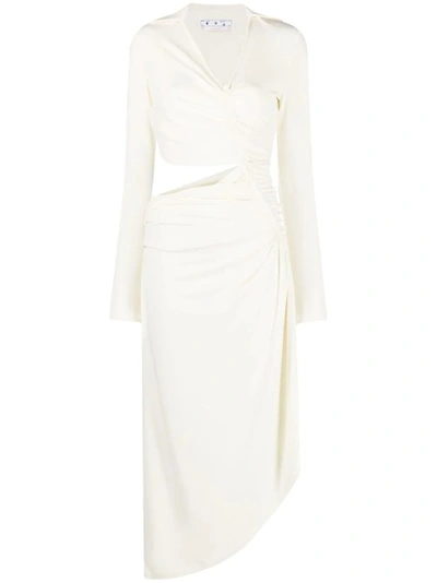 Shop Off-white White Vi-crepe Midi Dress
