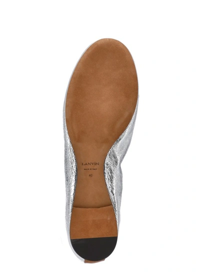 Shop Lanvin Leather Ballet Shoes In Silver