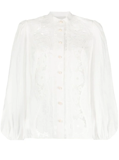 Shop Zimmermann White Halcyon Shirt