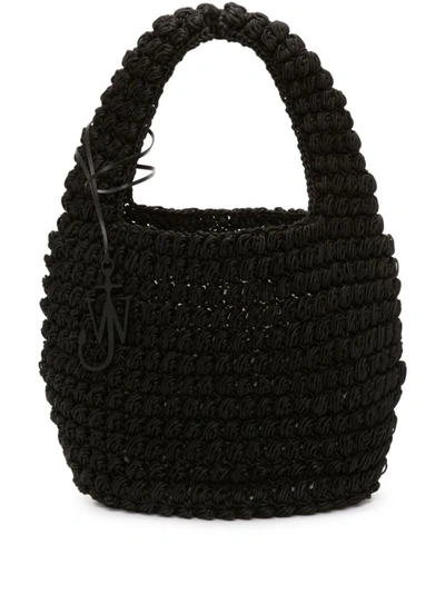 Shop Jw Anderson Popcorn Basket Large Black Bag