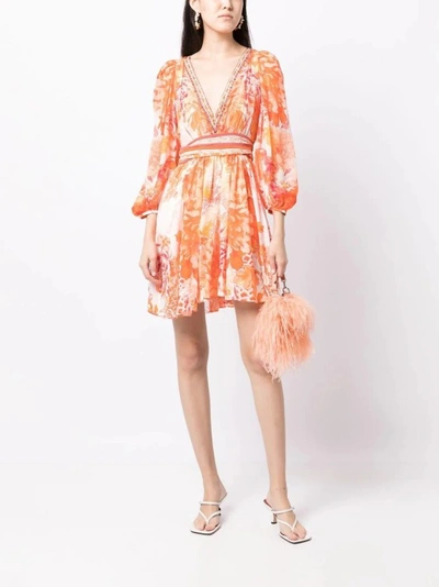 Shop Camilla Mini Dress Dragon Mother Multicolor Prints In Orange