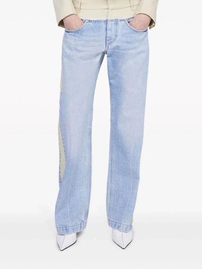 Shop Stella Mccartney Multicolored Two-tone Denim Pants In Blue