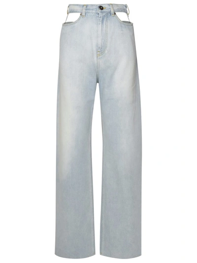 Shop Maison Margiela Light Blue Cotton Jeans