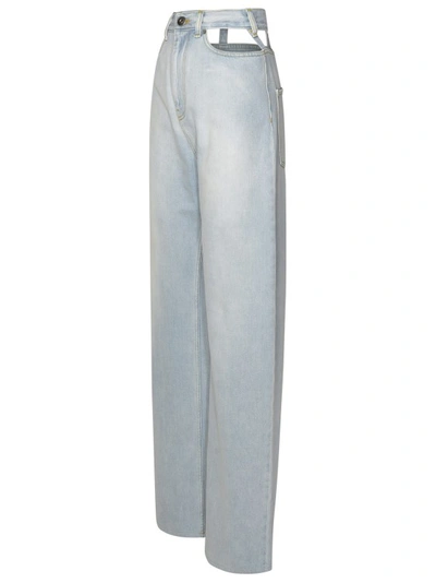 Shop Maison Margiela Light Blue Cotton Jeans