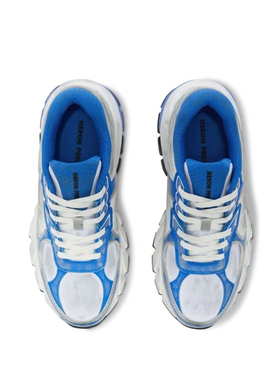 Shop Heron Preston Blue Dusty Block Stepper Sneakers In White