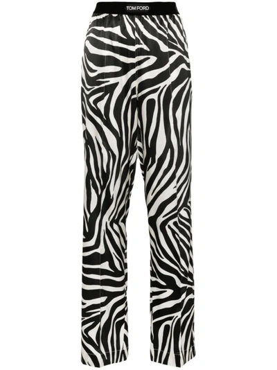 Shop Tom Ford White/black Zebra Pants