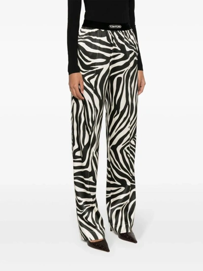 Shop Tom Ford White/black Zebra Pants