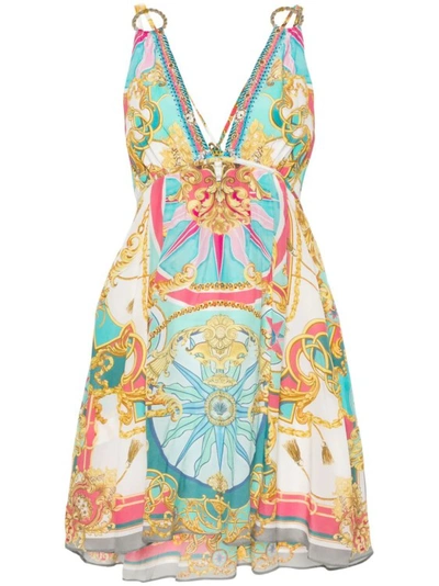 Shop Camilla Sail Away With Me Multicolor Mini Dress In Neutrals