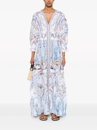 Shop Camilla Multicolour Season Of The Siren Maxi Dress In White