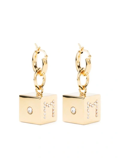 Shop Marni Gold Cube Charm Earrings