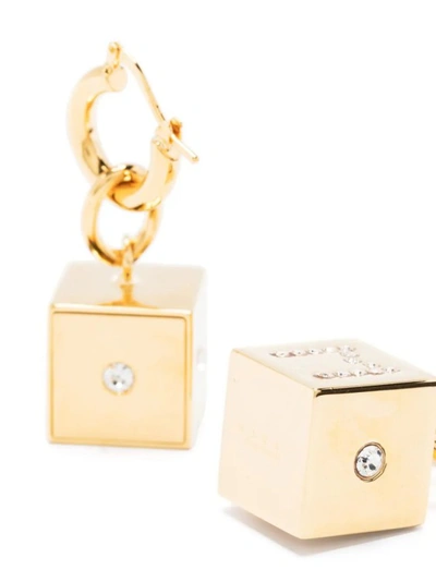 Shop Marni Gold Cube Charm Earrings