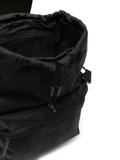 Shop Versace Black Neo Nylon Backpack