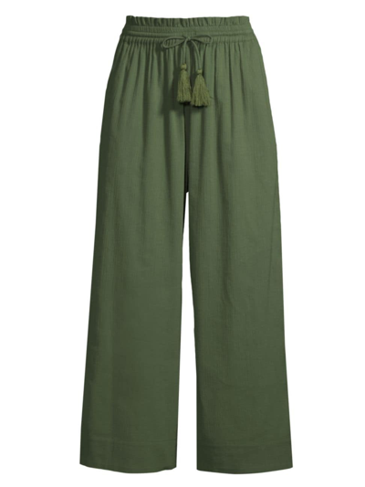 Shop Change Of Scenery Women's Brooke Cotton Drawstring Pants In Olive