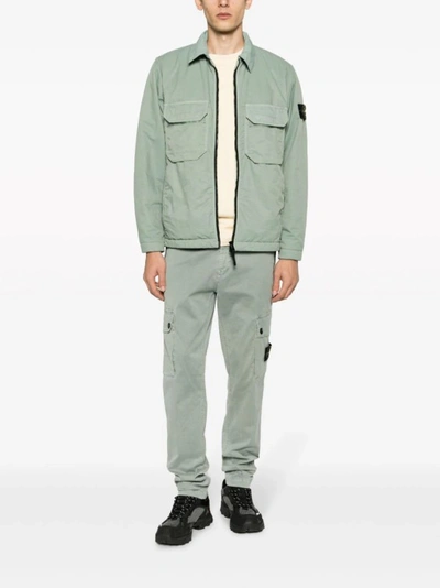 Shop Stone Island Green Primaloft®-tc Opaque Nylon Twill Jacket In Grey