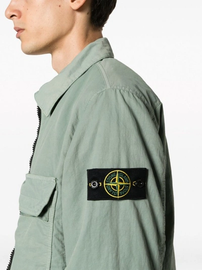 Shop Stone Island Green Primaloft®-tc Opaque Nylon Twill Jacket In Grey