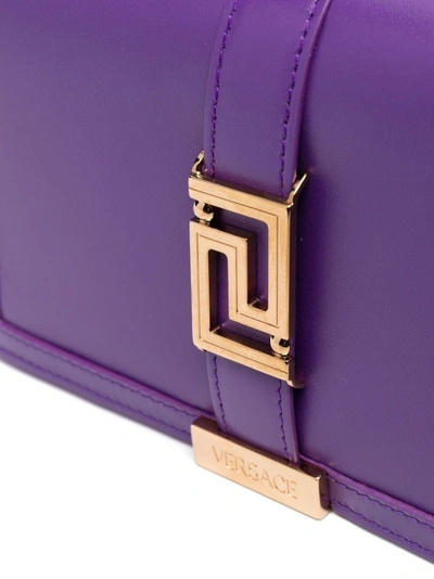 Shop Versace Greek Goddess Purple Mini Bag