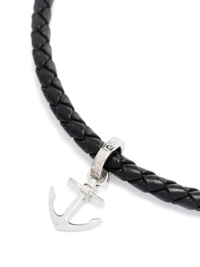 Shop Versace Black Nautical Medusa Bracelet In White