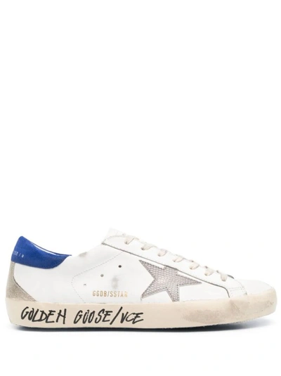 Shop Golden Goose White Super-star Snake Star Sneakers