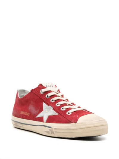 Shop Golden Goose Red V-star2 Sneakers