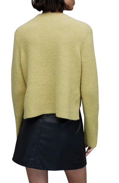 Allsaints Wick Wool Blend Crop Sweater In Pistachio Green