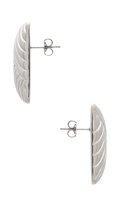 Shop Heaven Mayhem Lined Earrings In 银色