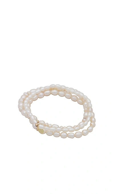 Shop Shashi Anais Bracelet Set In 珍珠