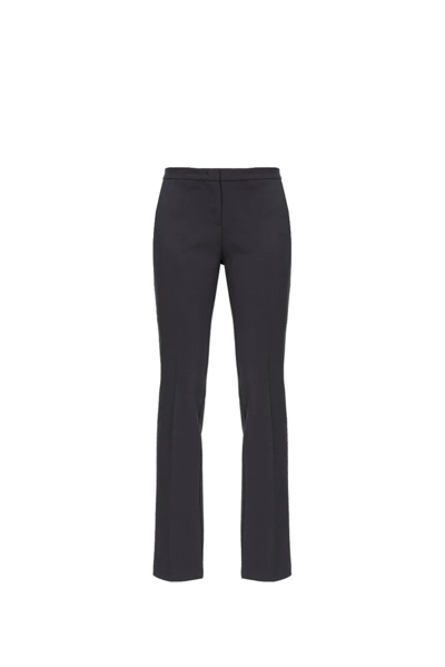 Shop Pinko Slim Fit Crepe Trousers In Black