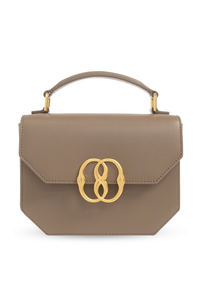 Shop Bally Emblem Mini Shoulder Bag In Brown