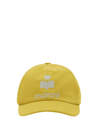 Shop Isabel Marant Logo Embroidered Baseball Cap In Yellow
