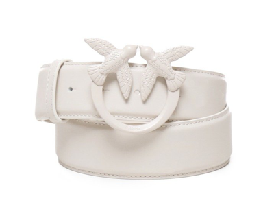 Shop Pinko Love Bird Buckle Belt In White