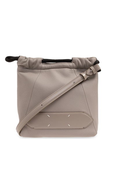 Shop Maison Margiela 5ac Drawstring Small Shoulder Bag In Grey