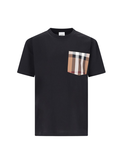 Shop Burberry Carrick Check Printed Crewneck T In Black