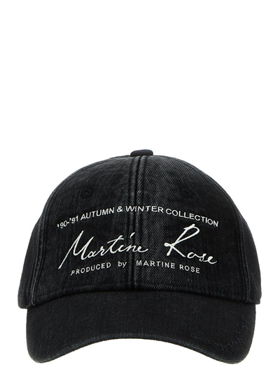 Shop Martine Rose Distressed Signature Logo Embroidered Baseball Cap In Black