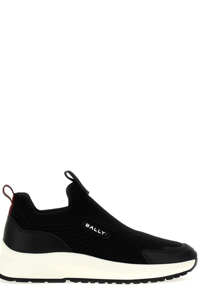 Shop Bally Dewan Mesh Panelled Stretched Knit Sneakers In Black