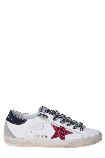 Shop Golden Goose Deluxe Brand Superstar Glittered Lace In White