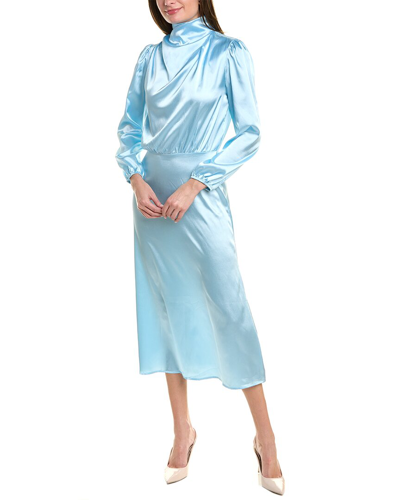 Shop Jl Luxe Satin Midi Dress In Blue