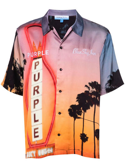 Shop Purple Brand X Blue Sky Inn Orange Graphic-print Shirt In Red