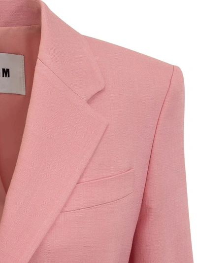 Shop Msgm Blazer In Pink
